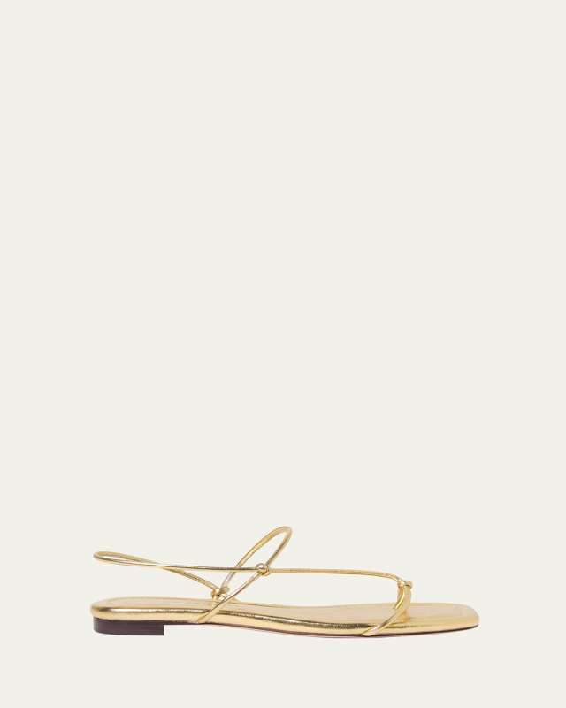 Eleanor Strappy Metallic Leather Sandals